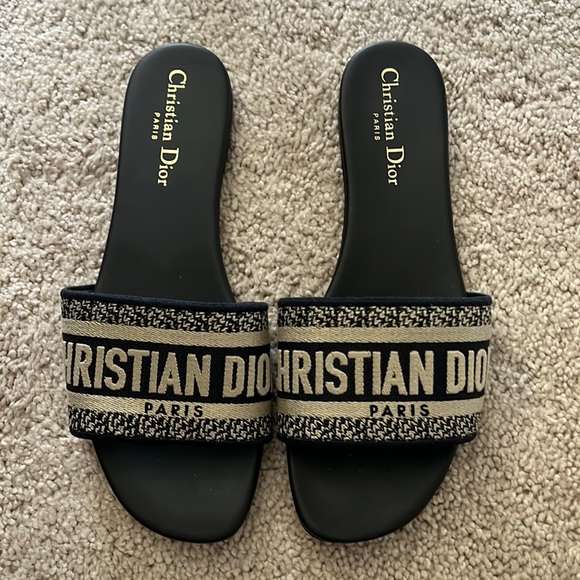 CHRISTIAN DIOR Dway slide sandal. Blue - Picture 3 of 7